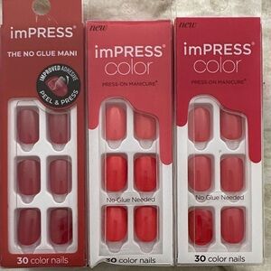 imPRESS Red Press-On Nail Set - 30 Count (3 Packs)
